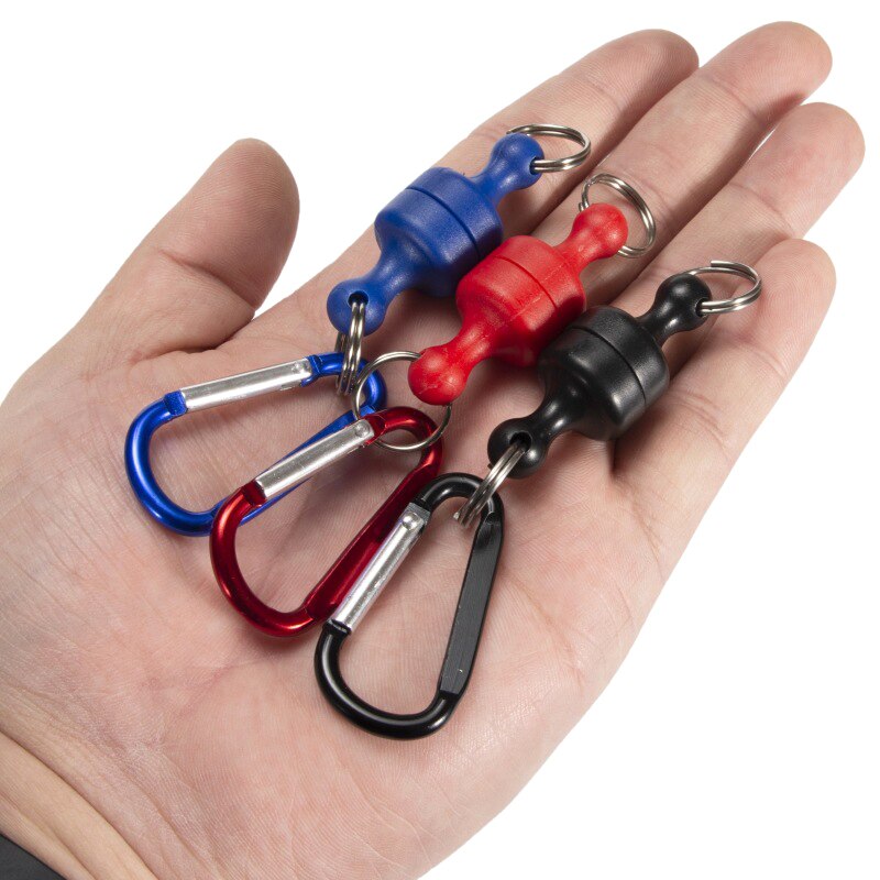 Strong Magnetic Net Quick Release Clips Net Holder with Fishing Coil Lanyard Carabiners for Fly Fishing Net Fish Tackle Tools