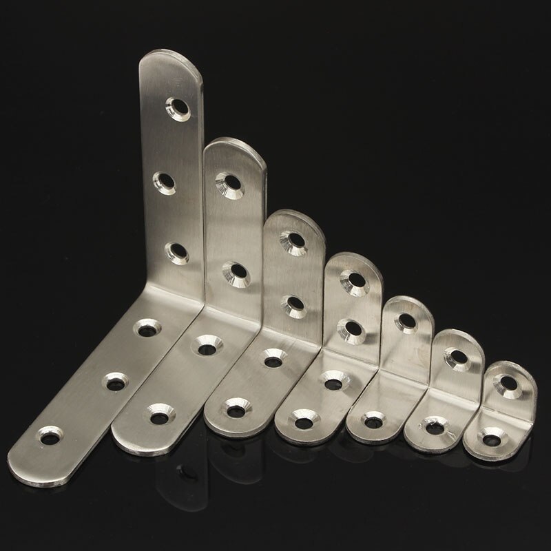 2pcs/lot 20mm/25mm/30mm/40mm stainless steel angle bracket L shape satin finish frame board support
