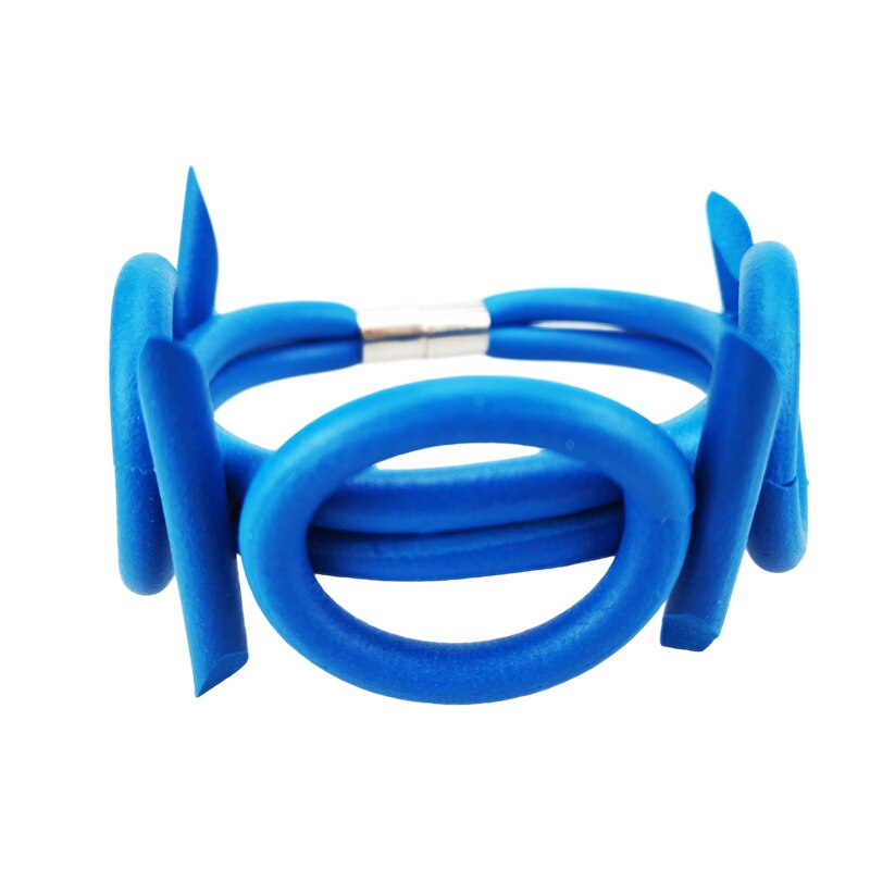 Bracciale Charm UKEBAY - Bangles in Gomma Multicolore - Stile Gotico Punk - Gioielli Donna: Blu