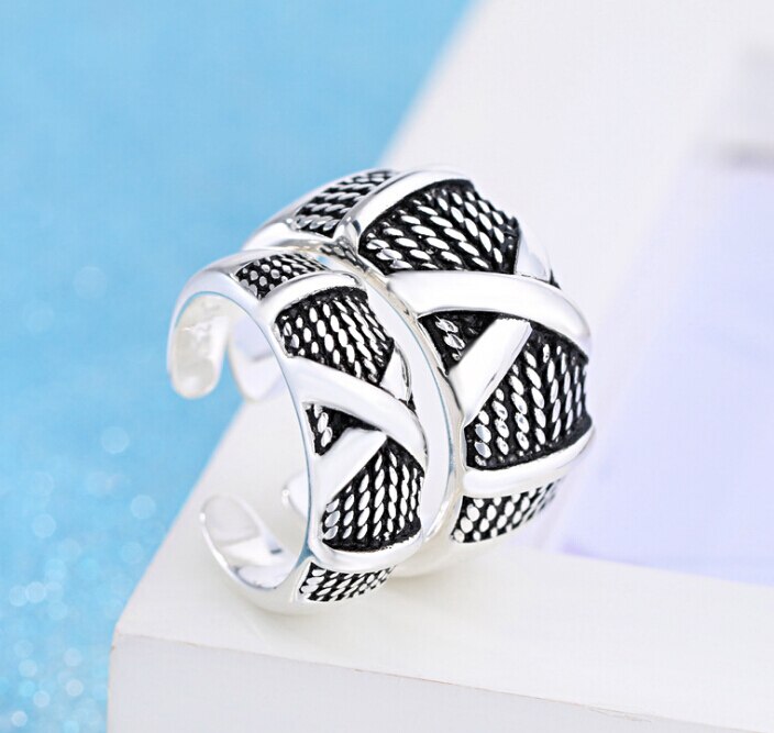 Ringen Ring Sieraden Vintage 925 Sterling Zilver Gevlochten Ring Voor Mannen En Vrouwen Thais Zilver Verwerkte Sieraden Voor Liefhebbers 12 3 Lijnen