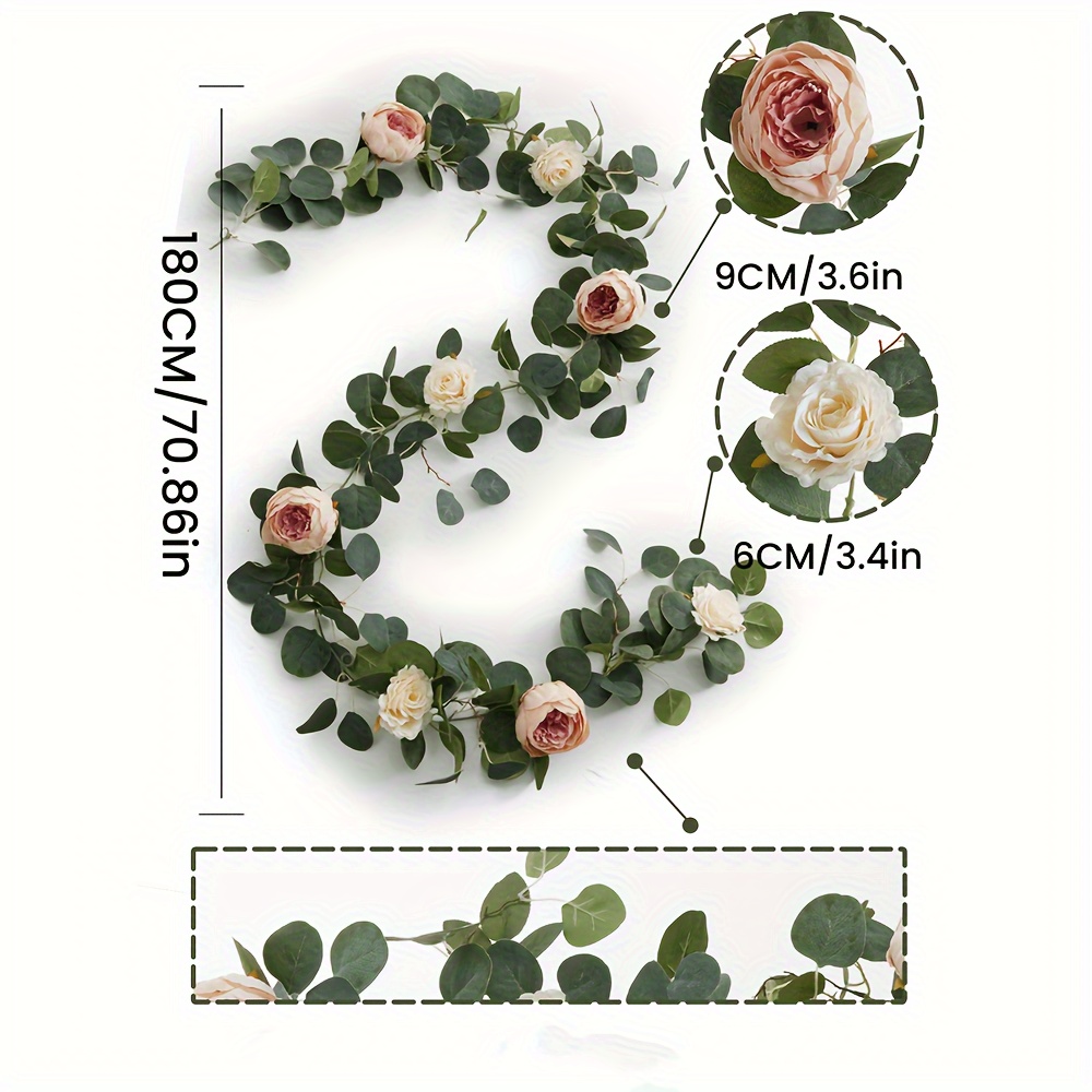 Peônia artificial rosa videira, decoração de festa de casamento flores artificiais, plantas suspensas de parede verde, cinto de flores simuladas