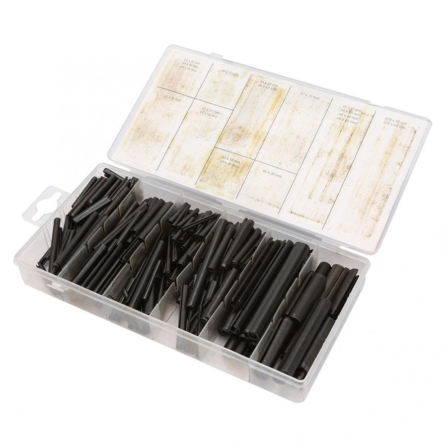 450pcs Steel Split Spring Dowel Tension Roll Hollow Pin Assortment Kit Fastener Accessory Set Fasteners