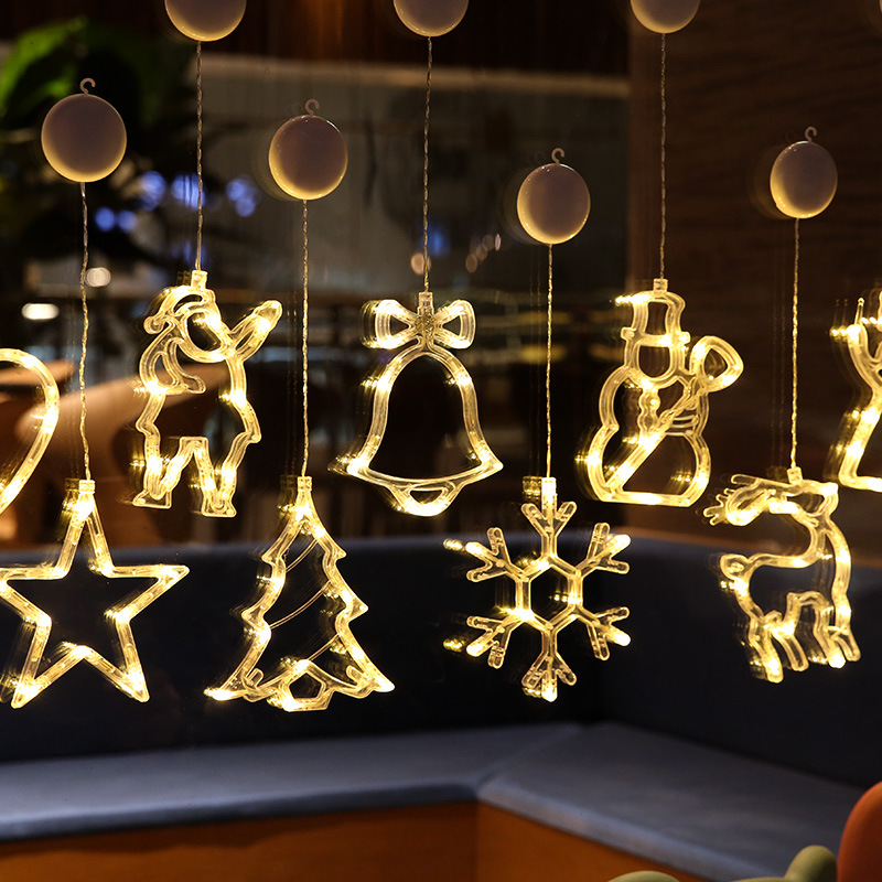 Weihnachtsdekoration LED-Lichterkette für Zuhause, Hochzeit, Schaufenster, Girlande, Lichter Ich bin Freien, Weihnachtsmann, Schneemann, stanzfrei