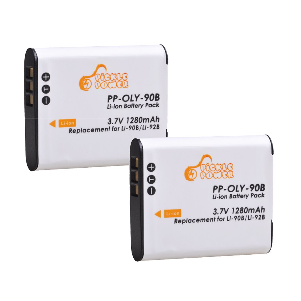 3 pièces Li-90B Li 90B Li-92B Li90B batterie et LED chargeur USB pour Olympus TG-6 TG-5 tg-tracker SH-1 SH-2 SP-100 IHS TG-1 TG-2 dur.: 2 Battery