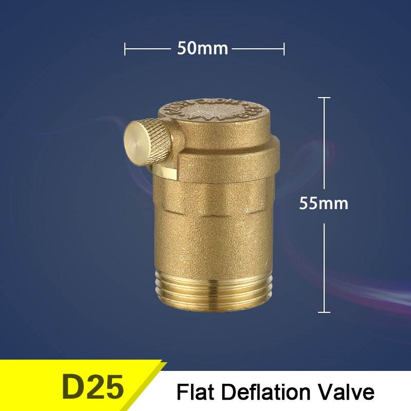 Brass Automatic Deflation Valve for Household water heating pipes Vent valve vertical/Elbow DN15/20/25 Floor Heating Systems: Flat DN25