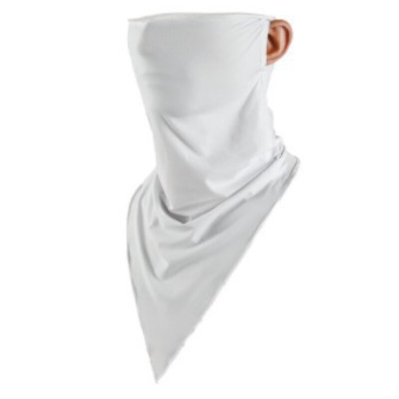 Motorcycle Proctect Cycling Face Mask Anti-UV Neck Hood Half Face Breathable Dustproof Headband Triangle Sport Scarf: Triangle white