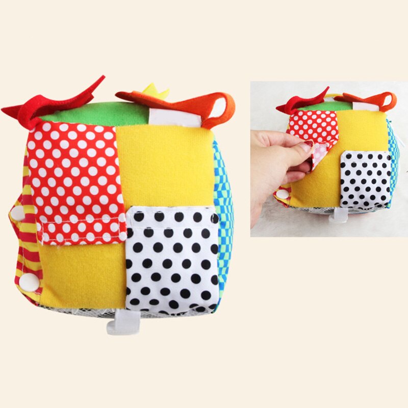 Baby Early Educational Toy Daily Life Simulation Plush Cloth Balls Puzzle Zipper Laces Cognitive Toy Square Ball