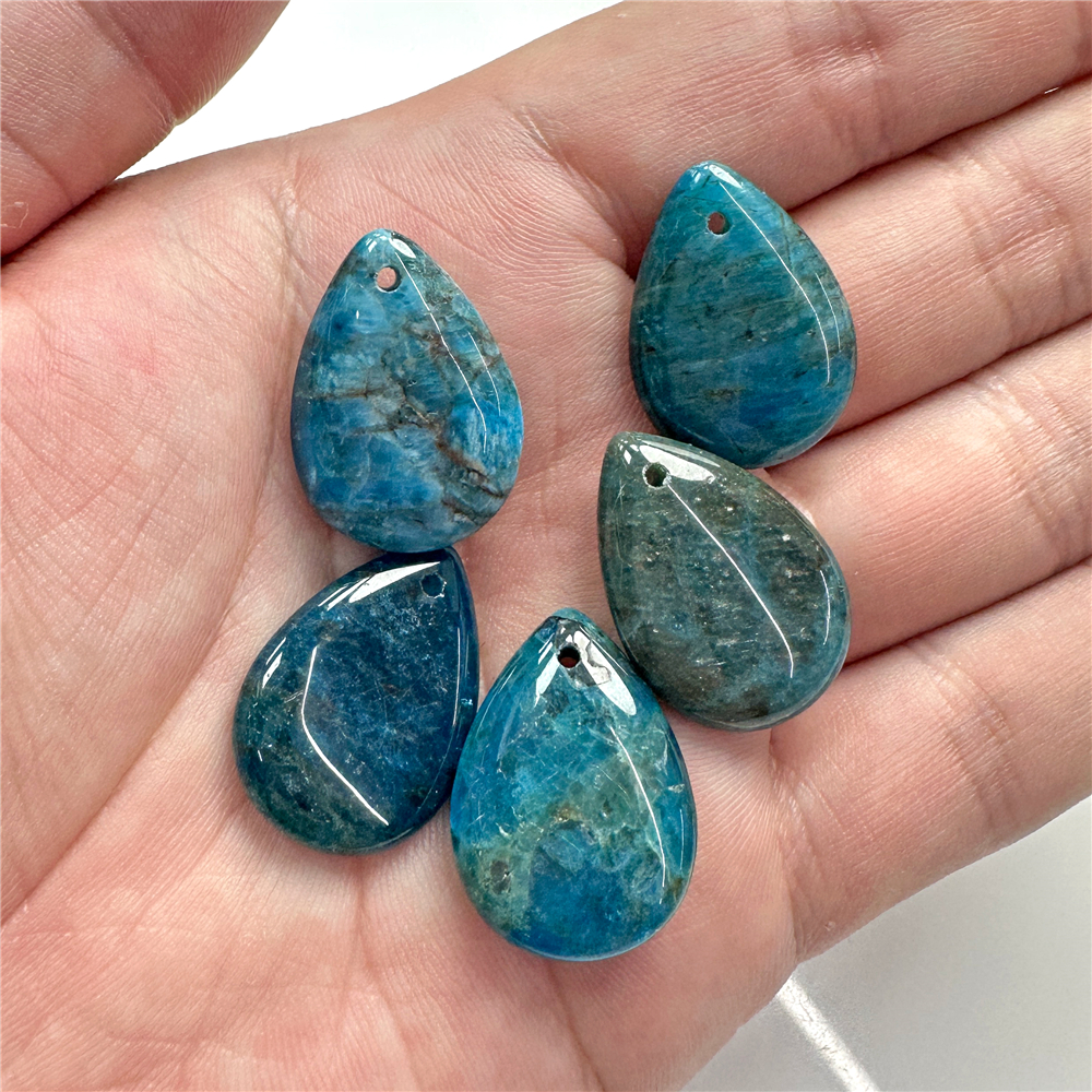 5 Stück 18X25MM Wassertropfenform Naturstein Anhänger Zubehör Edelstein Charme Herstellung von Schmuck Halskette Armbinde Ohrring: Silber überzogen