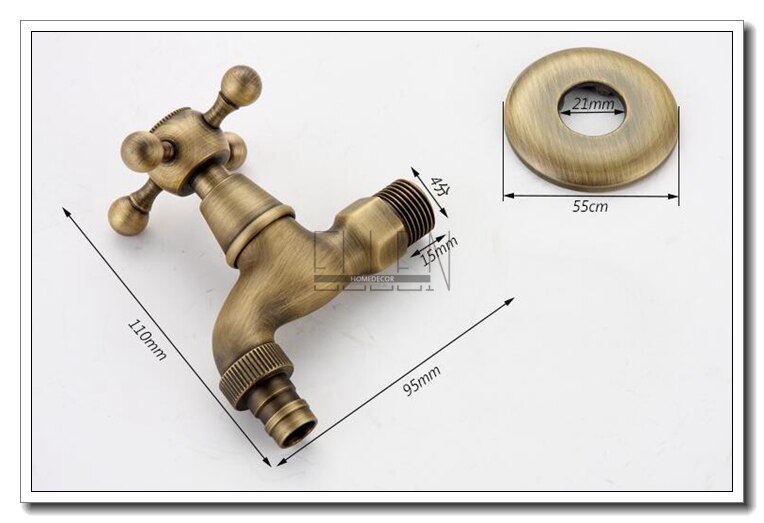 Robinet Extérieur Bronze Sarini - Style Vintage - Pour Machine à Laver, Jardin, Cuisine, Salle De Bain - Installation Facile