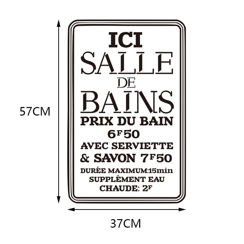 Autocollant Mural Citation Les règles Des Toilettes, Papier Peint De Décoration pour Salle De Bain, WC: DW1807S