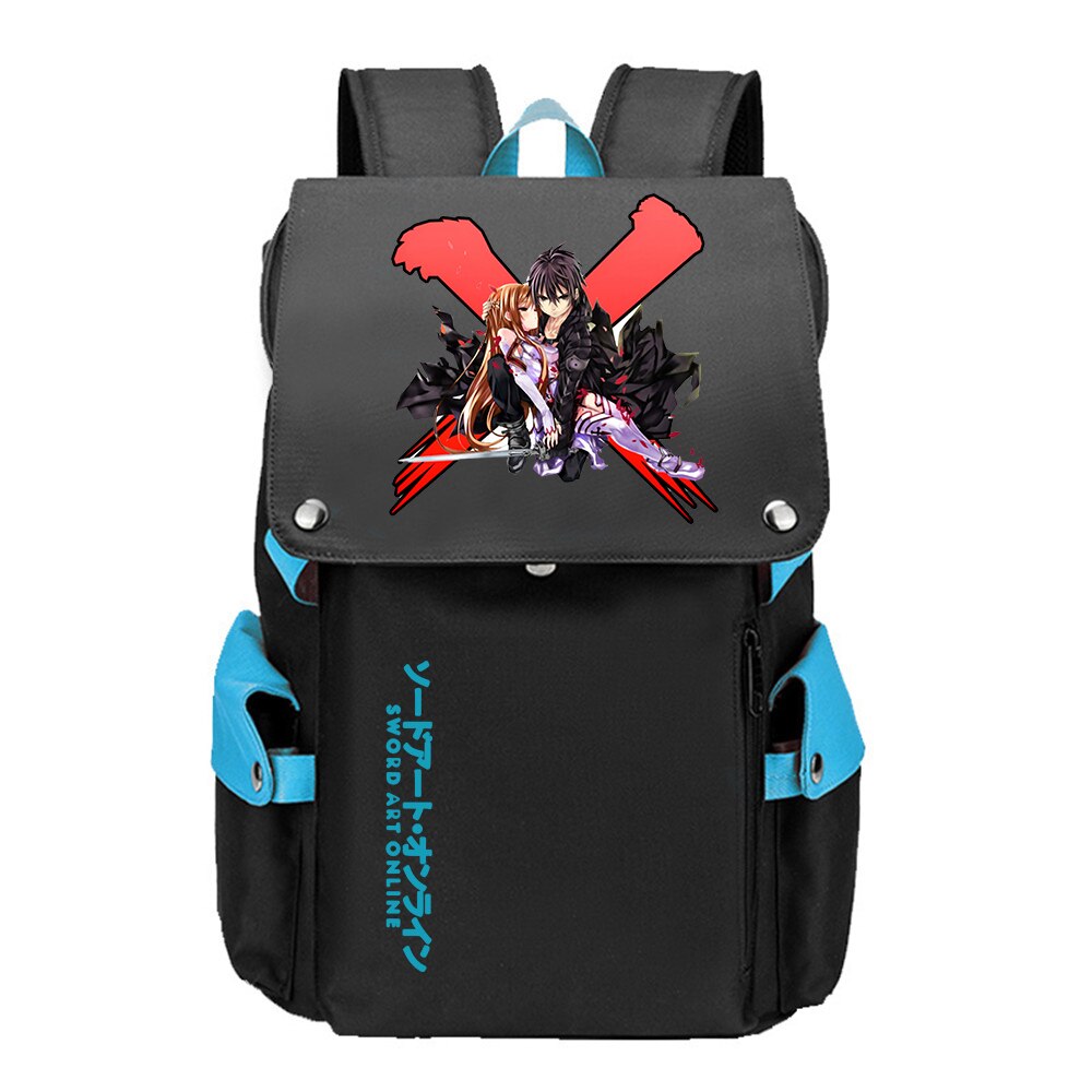 Spada Arte Online Anime Zaino Da Viaggio Del Computer Portatile Grande Bagpack SAO Borse Da Scuola Oxford Ragazze Bookbag Kirito Bandiera Zaino: 10