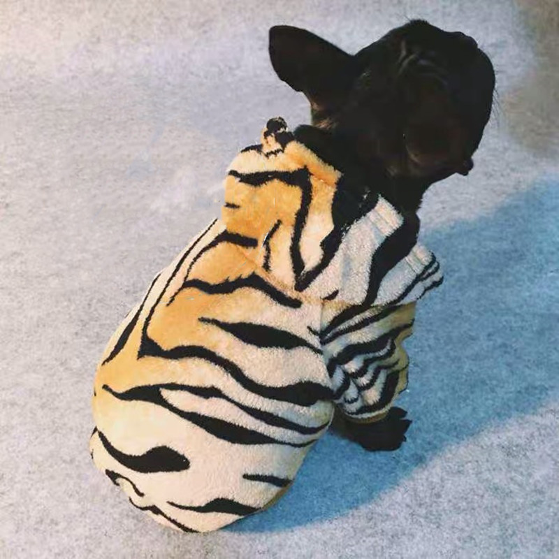 Desenhos animados outono inverno roupas de cachorro quente tigre bonito pet papillon casaco para cães pequenos bulldog francês pug chihuahua ggc18