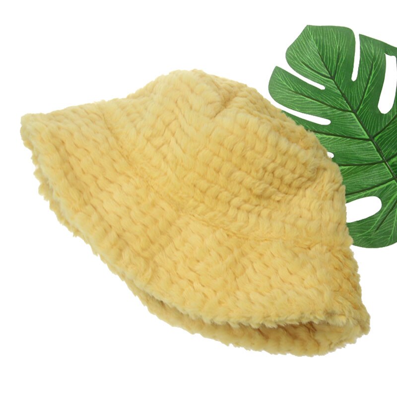 Emmer Hoed Winter Effen Wit Zwart Bont Pluche Zachte Warme Vrouwen Hoeden Outdoor Brede Rand Vissen Winter Emmer Hoeden Gorro pescador