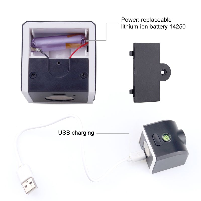 Pocket Size Red Level Vertical Horizontal Cross Line Rechargeable Portable 62KC