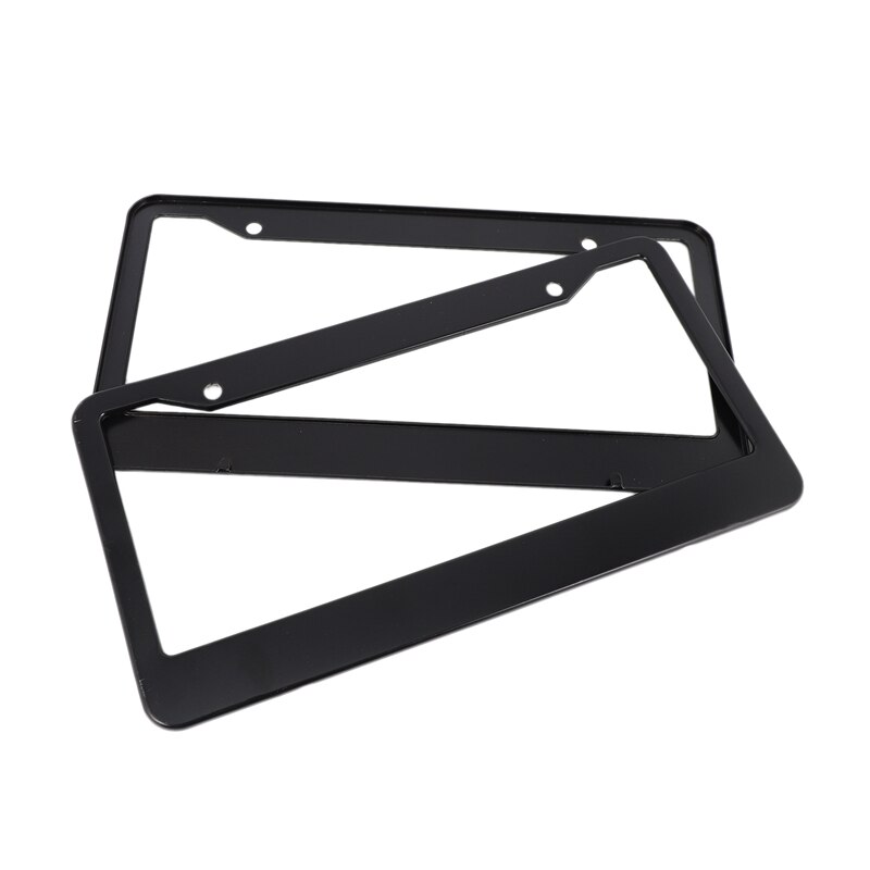 Marco para matrícula negro de acero inoxidable, 2 cubiertas de placa novedosas para adaptarse a cualquier placa estándar de EE. UU.