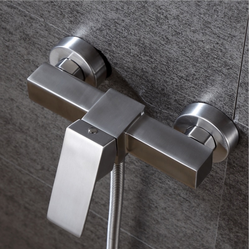 Bathtub Faucet 304 Stainless Steel 2Function Outlet Wall Mounted Bath