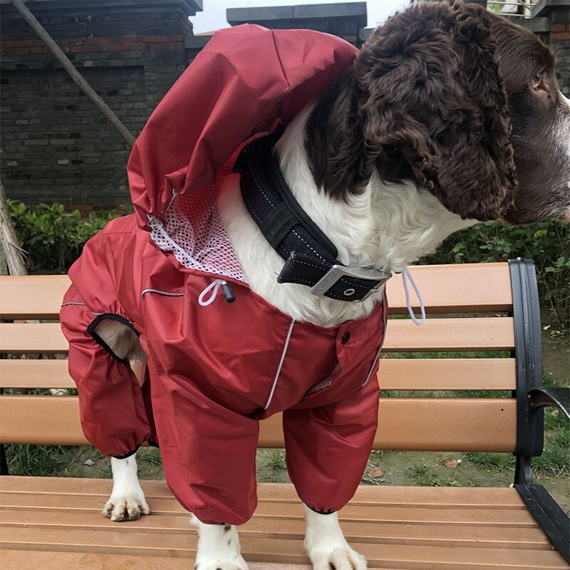 Breathable mesh Large Dog Raincoat Waterproof Outdoor big Dog Clothes Coat Rain Jacket Reflective Medium Large big dog poncho