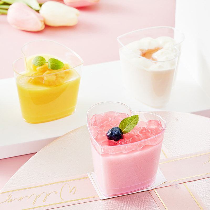 20Pack Plastic Mini Dessert Cups with spoons Parfait Appetizer Cups Party Clear Pudding Fruit Ice Cream Cup Dessert Shot Glasses