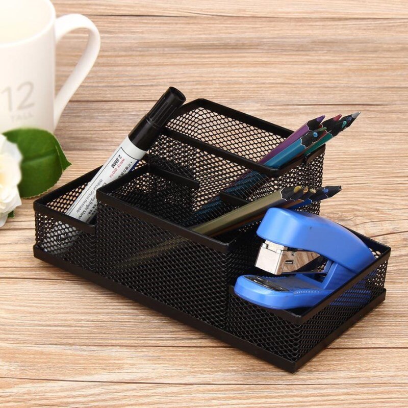 Mesh Cube Metal Stand Combination Holder Desk Desktop Accessories Stationery Organizer Pen Pencil Office Supplies Storage Box