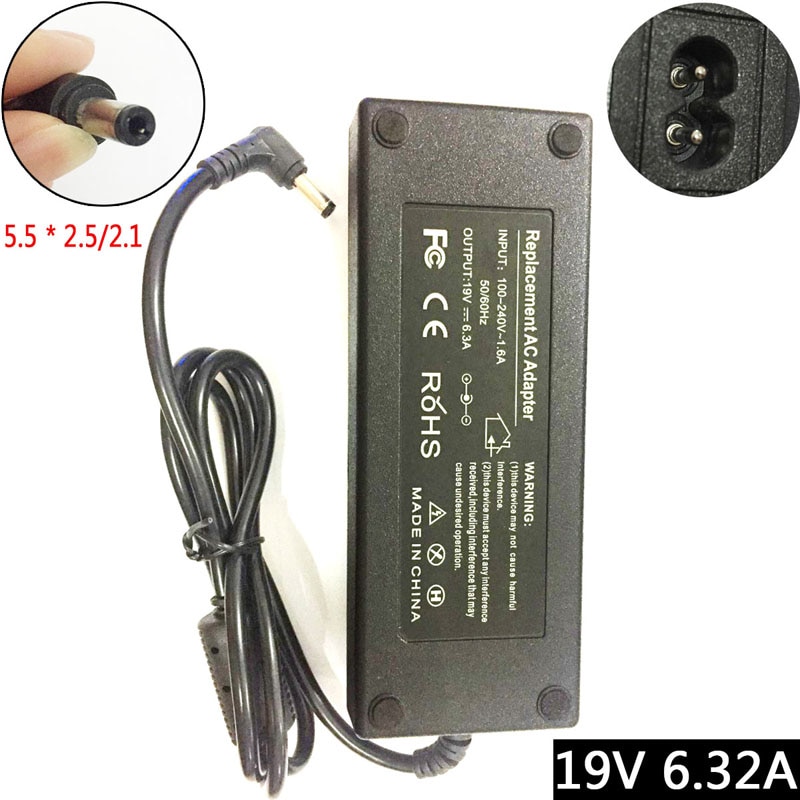 19V 6.32A 5.5 * 2.5/2.1mm Adapter for BA-301 Inogen One G2 G3 Concentrator Power Supply Charger