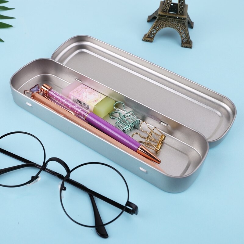Simple Trumpet Metal Stationery Box Pencil Case Pencil Box Students Finishing Case School Supplies For Girls Boys