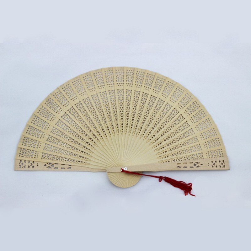 Portable Hand Fans Folding Durable Wooden Carved Scented Hand Fan Retro Chinese Japanese Fan
