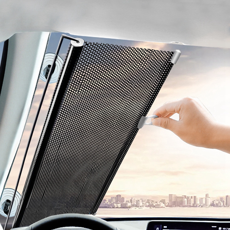 Versenkbare Sonnenschirm Roller Vorhang Sommer Auto Sonnenschirm Hause Sonnenschutz Vorhang Wärmedämmung Shutter Mesh Schatten Vorhang