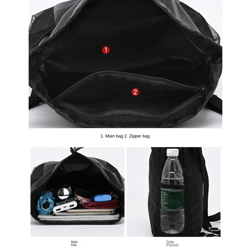 Sportrugzak met trekkoord String Bag Sackpack met grote capaciteit Gymzwemstrand voor dames en heren om dagelijks vast te houden