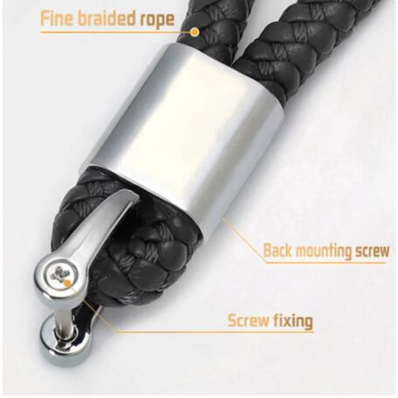 LLavero de cuerda trenzada de cuero para coche, llavero con insignia de Volvo, , adornos para hombres y mujeres, accesorios para coche, 1 ud.