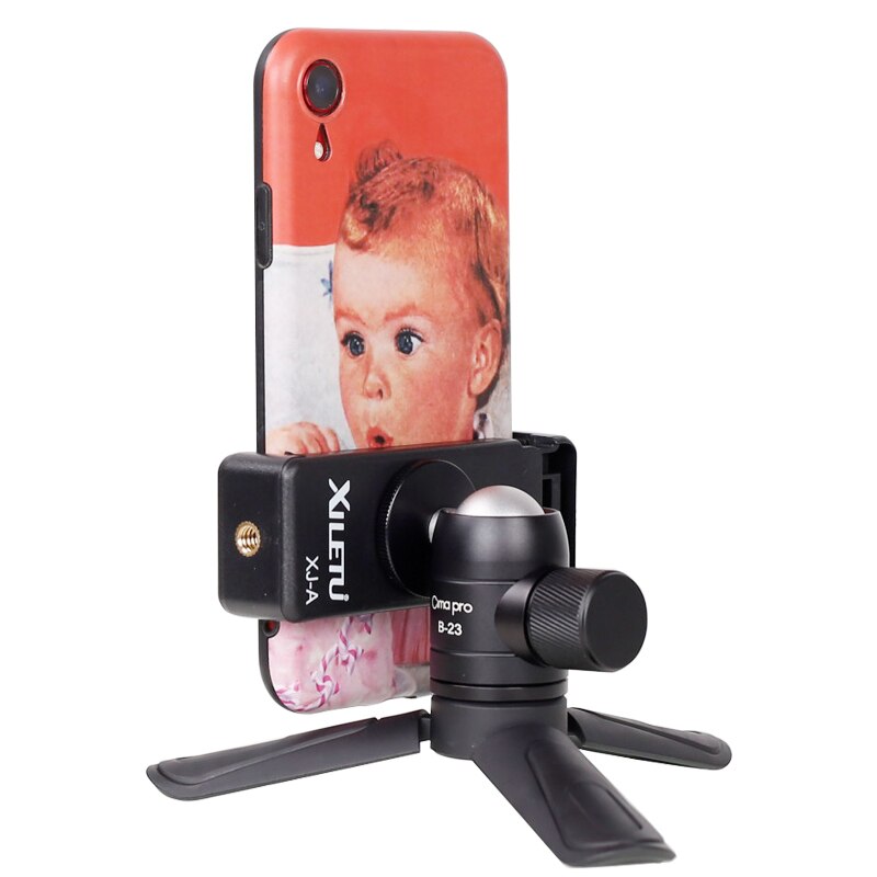 Mini Phone Tripod Tabletop Smartphone Mount Clip Holder Stand w Detachable Ballhead for iPhone X/8/7 Plus Huawei Xiaomi