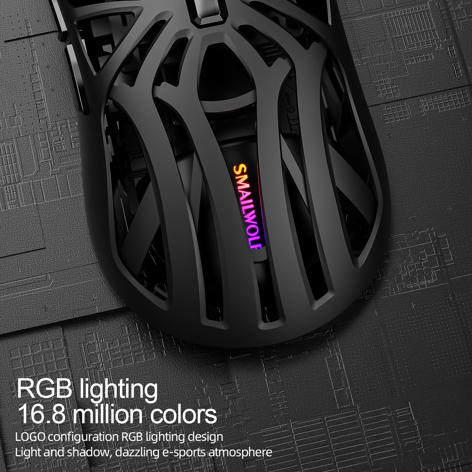 Ratón Bluetooth SMAILWOLF RS8 1000Hz, 10000dpi, conexión de tres modos, ratón macro ligero para juegos, ordenador portátil