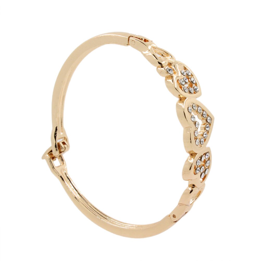 Frauen Dame Kristall Manschette Armreif Liebe Herz Charme Armbinde 16*6 Cm 25g