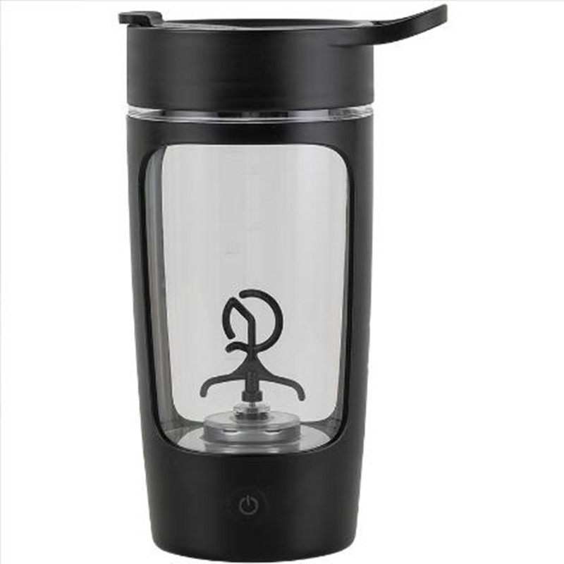 600Ml Wei-eiwit Automatische Mixer Mok Shaker Fles Zelf Roeren Mok Usb Charge Bidon Draagbare Voor Gym tritan: Black