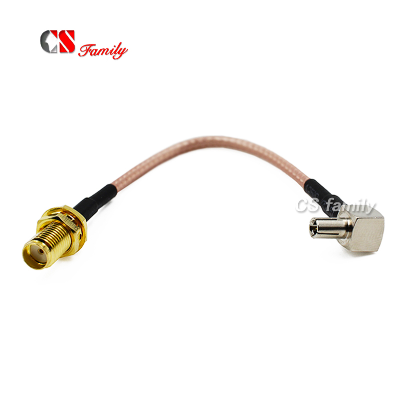 SMA Female Jack to TS9 Male Right Angle Pigtail Coaxial Cable Antenna 1pc