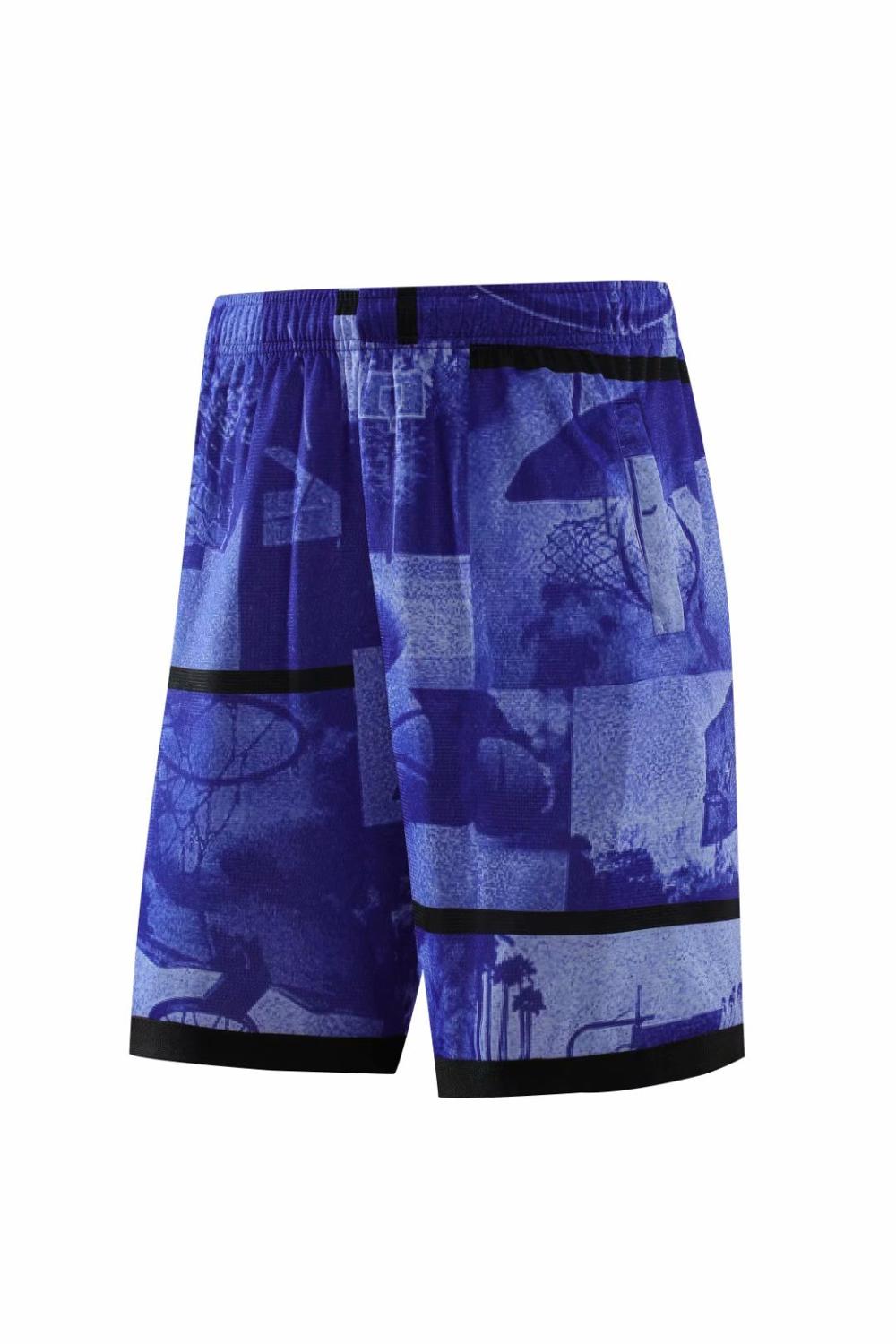 Basketballshorts pustende sport løpeshorts utendørs sport Fitness korte bukser løs strandshorts glidelåslomme: 701 blå shorts / Asiatisk størrelse 4xl
