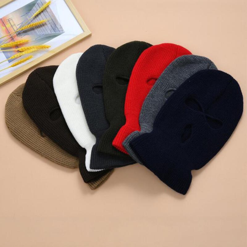 Unisex Face Mask Ski Mask Winter Cap Wool Blends Soft Warm Knitted Cap Multicolor Outdoor Cycling Caps