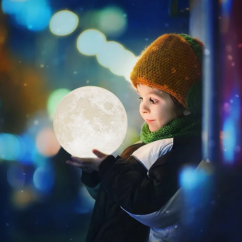 luna Luna lampada 3 colori notte luce stampa 3D ch – Grandado
