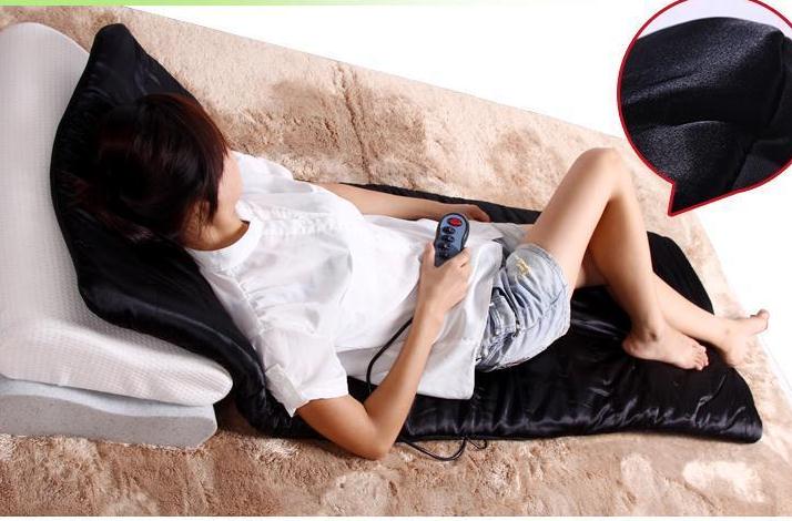 Husholdning foldbar massage madras søvn skønhed spa varme vibrerende hoved hals ben massager sengepude massage terapi måtte
