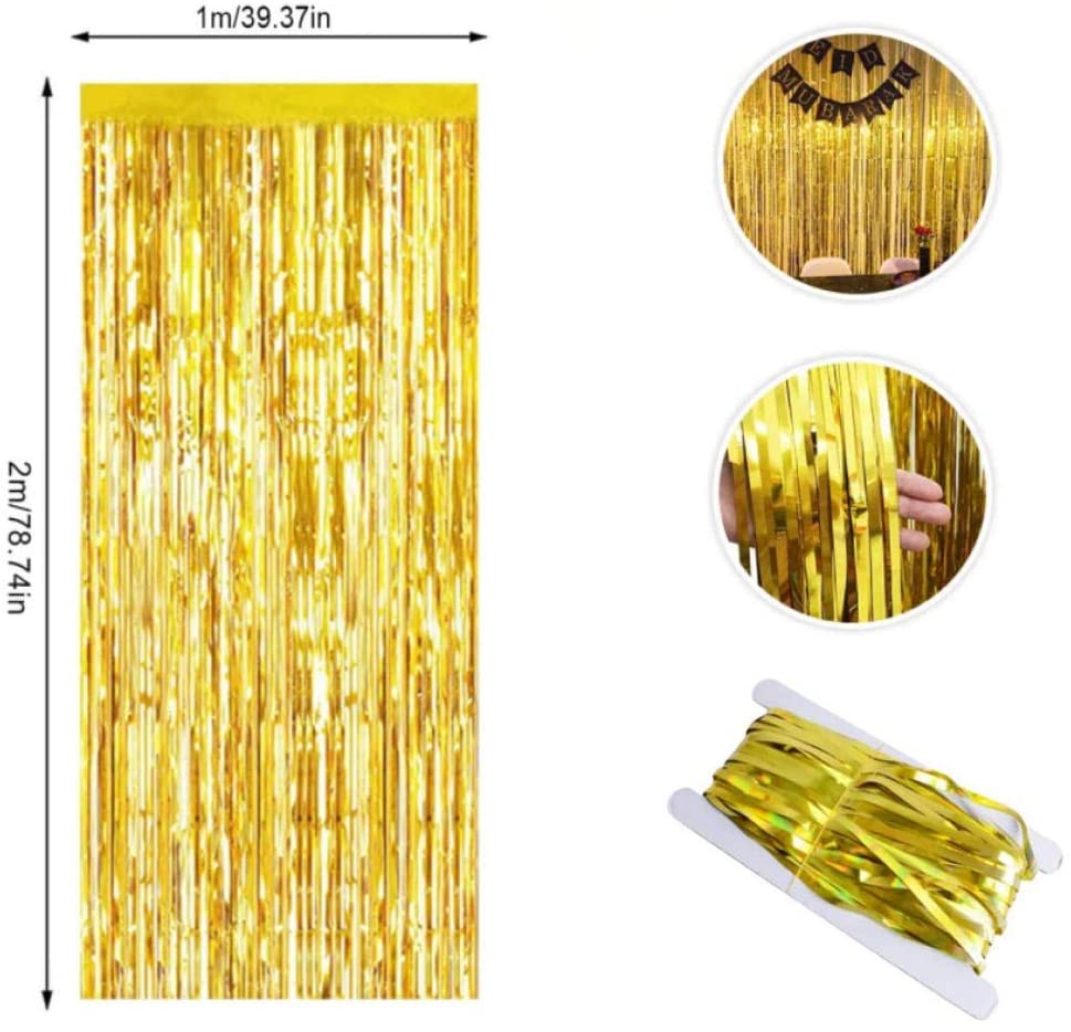 Gold Birthday Party Decorations, Party Supplies Birthday Banner, 20 Confetti Balloons, 3.3 X 6.6 ft Photo Booth Backdrop