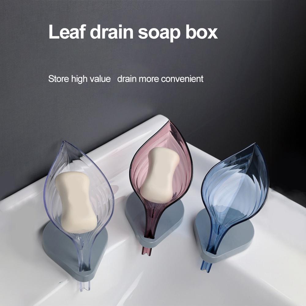 Portable Soap Box Home Supplies Leaf Holder Bathroom Soap Case Non-slip Conveniet Clean Wash Safe Hand Kitchen Bathroom Soap Box