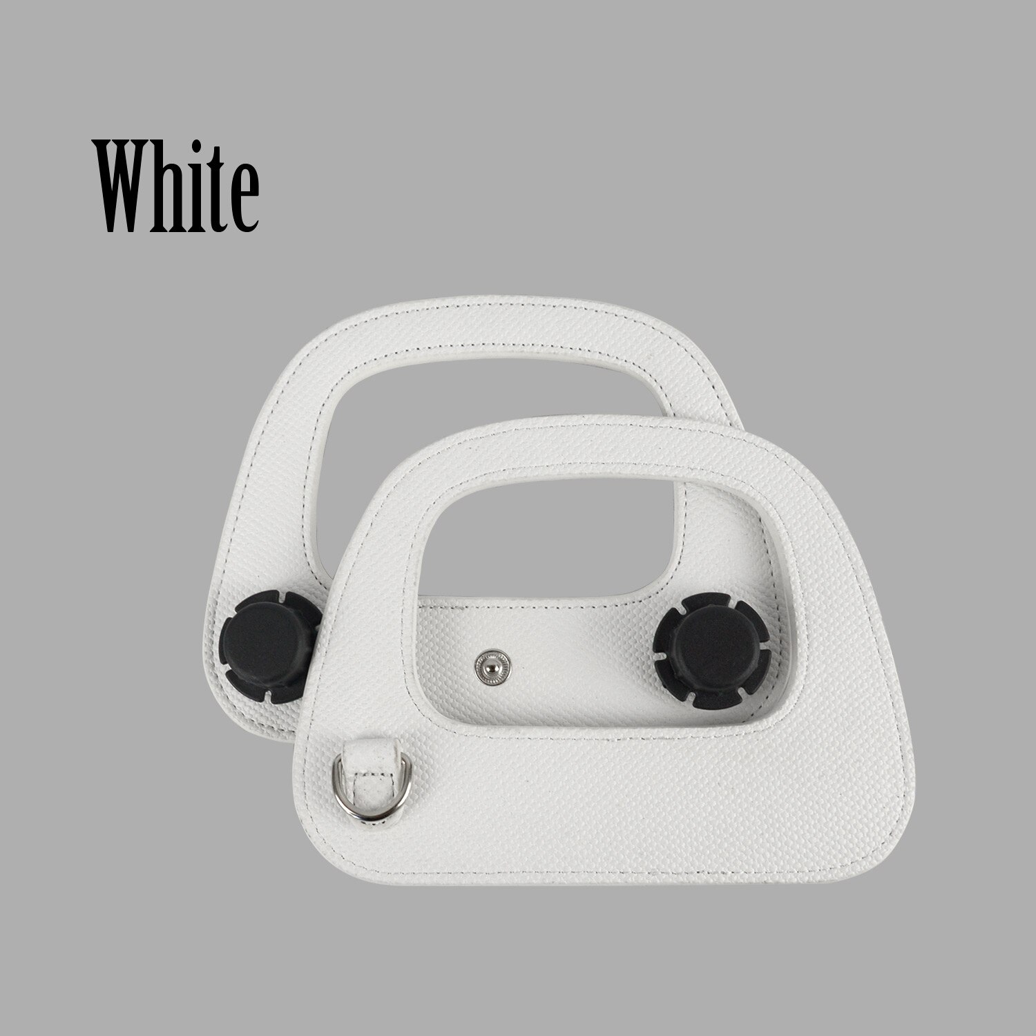 Tanqu Colorful D Buckle Ring Oblong Faux PU Leather Handle for Obag 50 Bag Handle for O Bag 50 Handbag Accessory: white