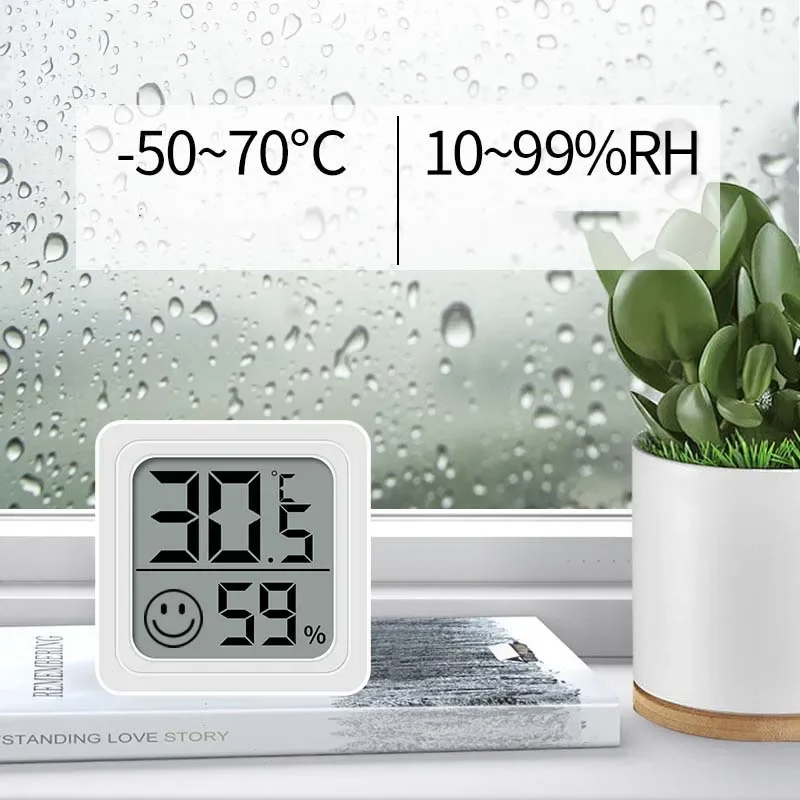 Mini termómetro Digital LCD, higrómetro, medidor de humedad y temperatura ambiente interior, herramientas de medición del hogar, juego de 4 Uds.