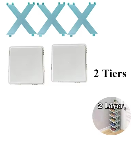 Schoenenrekken Opbergorganisator Afneembare schoenenrekken Bespaart familiehuishoudrek Meerlaags eenvoudige schoenenplank Kleurkast: Oranje