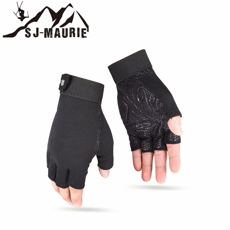 Half Short Cycling Finger Gloves Sports Bicycle MTB Bikes Gloves material is soft Outdoor Cycling: Black / M