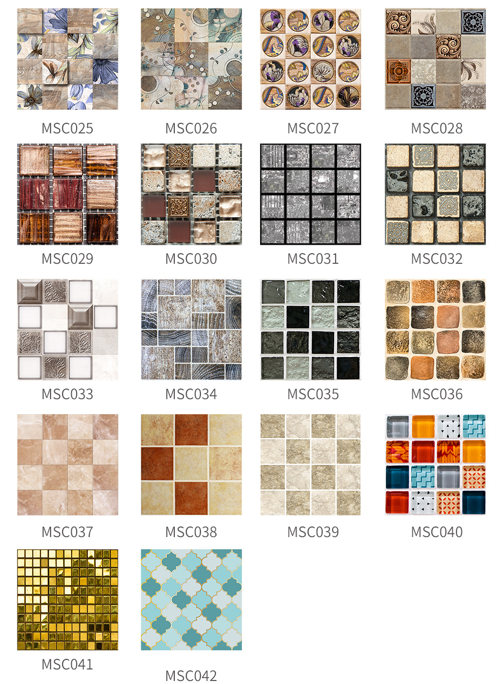 18Styles 20cm*20cm 6PCS/Set DIY Home Decor Kitchen Vinyl Self-sdhesive Wallpaper Backsplash Mosaic Tile Sticker Home Decoration