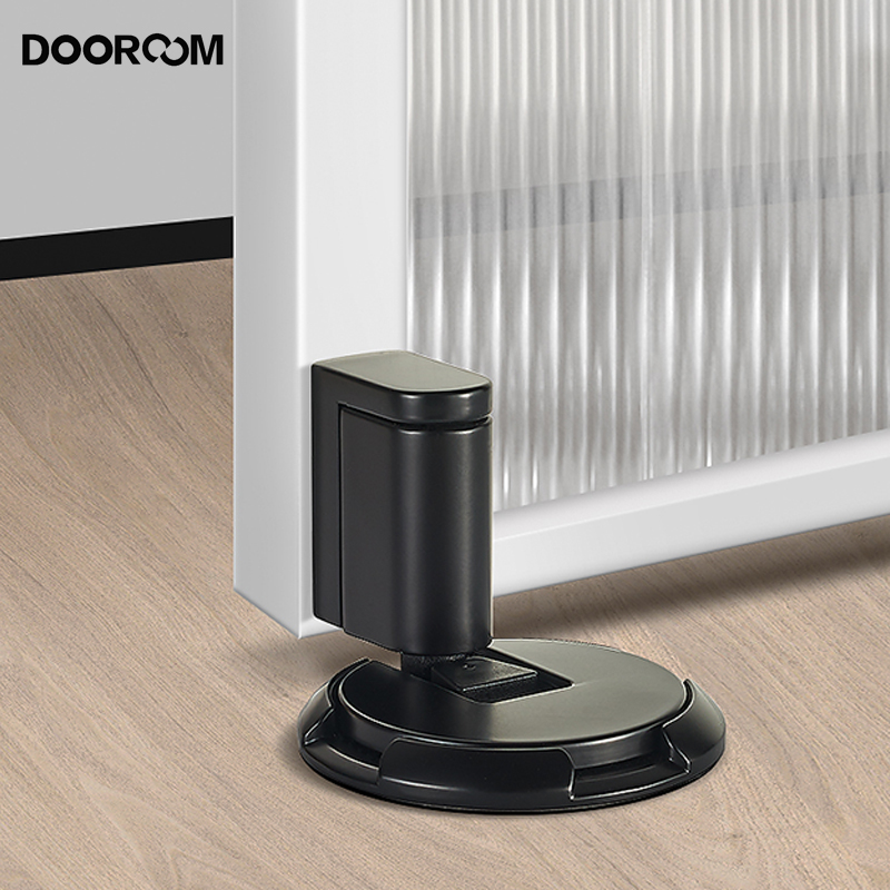 DOOROOM Neuer winddichter Türstopper für Höhle Innenbereich, robuster Bodenstopper, hält sterben Tür offen, mechanischer Türstopper ohne Bohren, mit Schrauben
