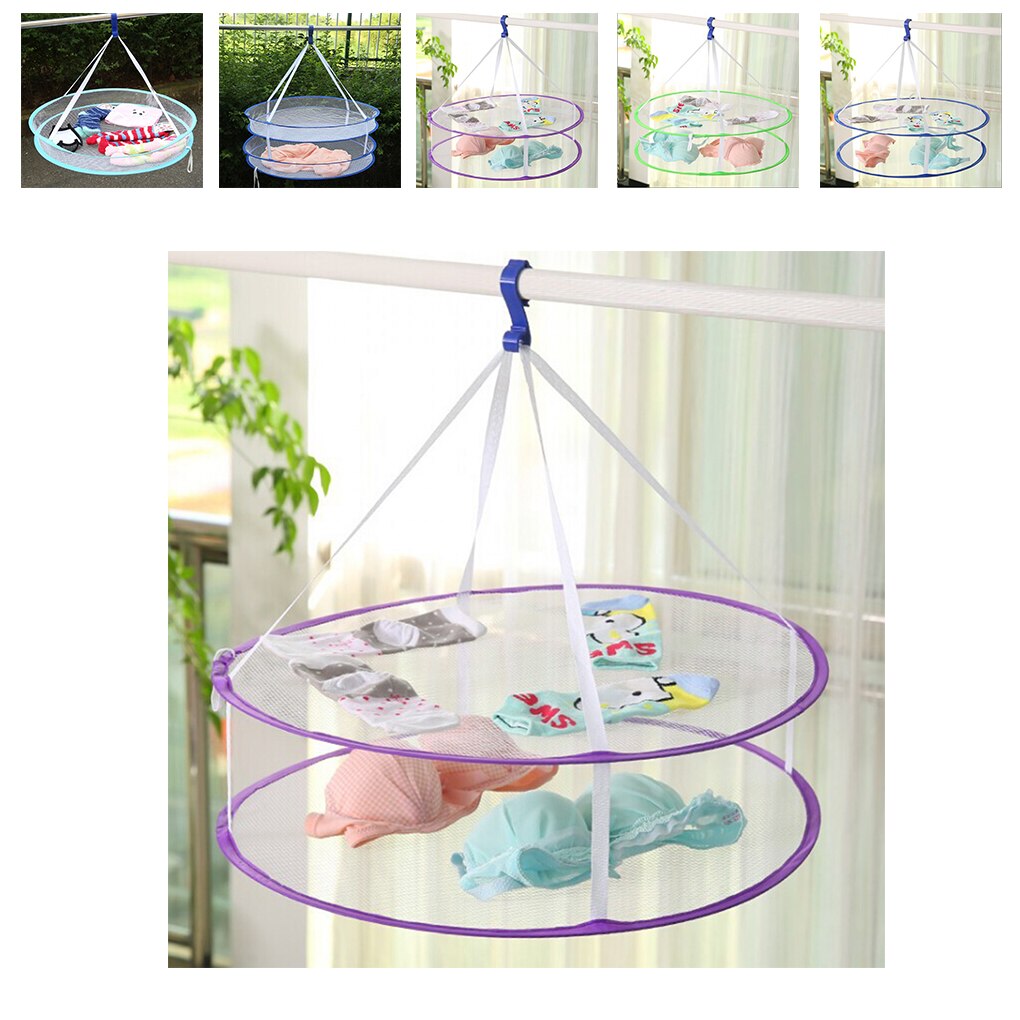 Tendedero con gancho plegable para ropa, cesta de lavandería, red secadora, 5 estilos, Super útil S