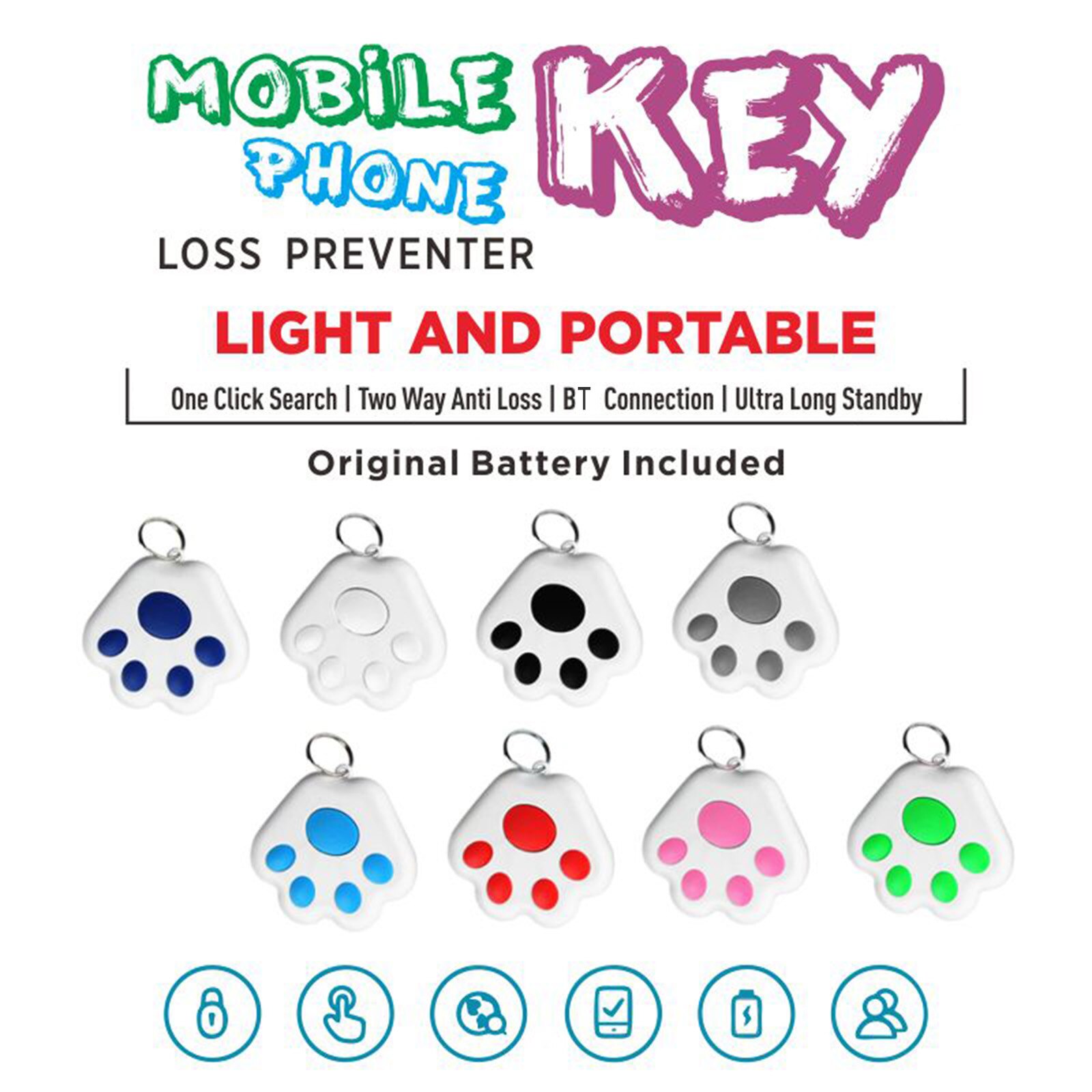 1/2/5Pcs Mini Tracking Device Tag Key Child Finder Pet Tracker Location Bluetooth Smart Tracker Vehicle Anti-lost Selfie Shutter