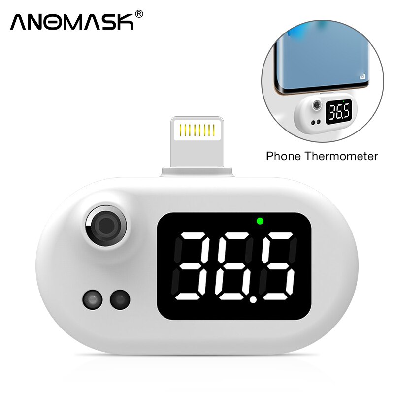 3 Type Mobiele Telefoon Usb Smart Thermometer Non-contact Infrarood Thermometer Elektronische Thermometer Lcd Display Voor Iphone/Android: for ios