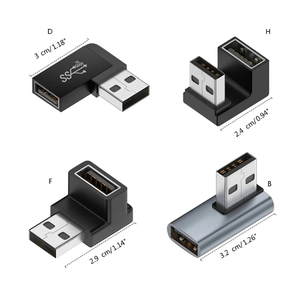 USB 3.0 Uitbreiding Adapter 90 Graden Haakse OTG Adapter Opwaartse Elleboog 10 Gbps Hoge Snelheid USB Adapter Connector voor PC Macbook